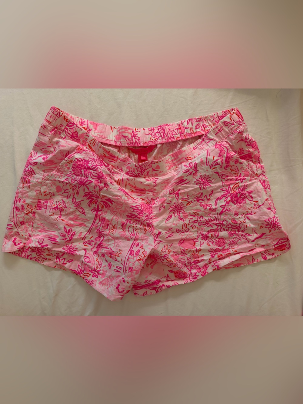 Lilly Pulitzer Pink Floral Pull-On Swim Shorts